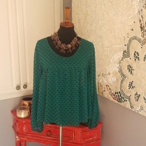 Merona green pattern shirt